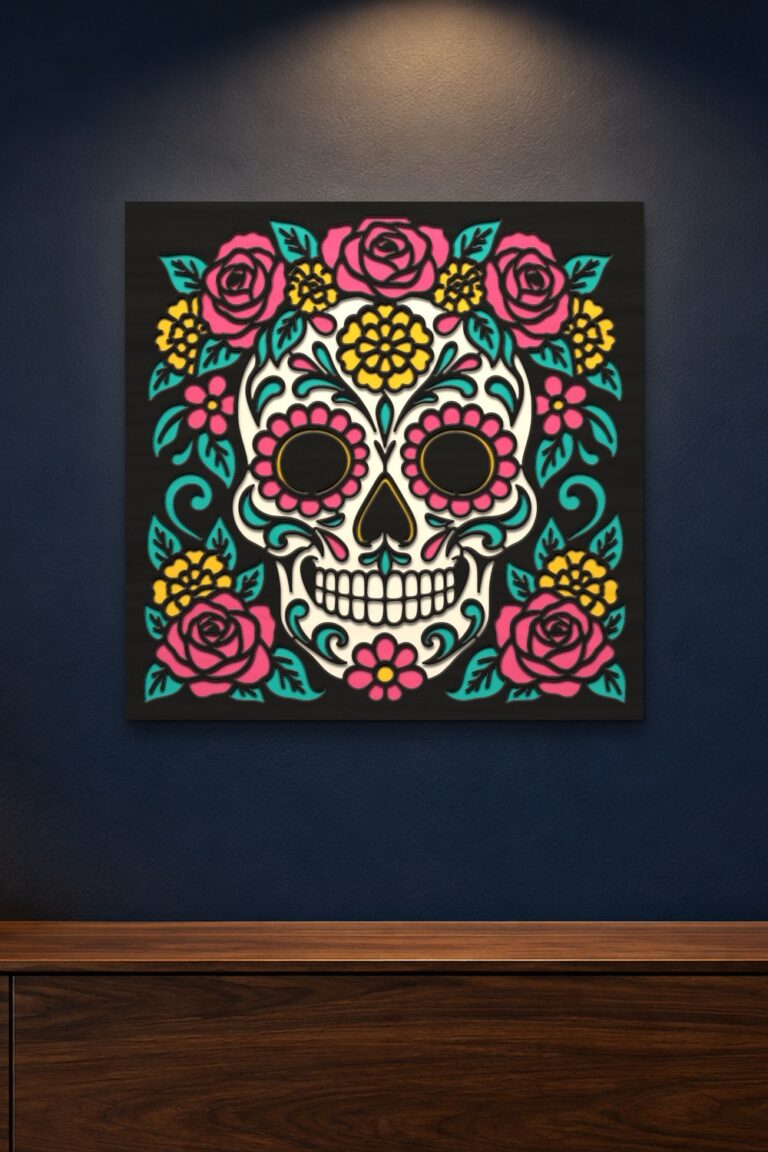 Sugar Skull 5 Layer Multilayer SVG DXF