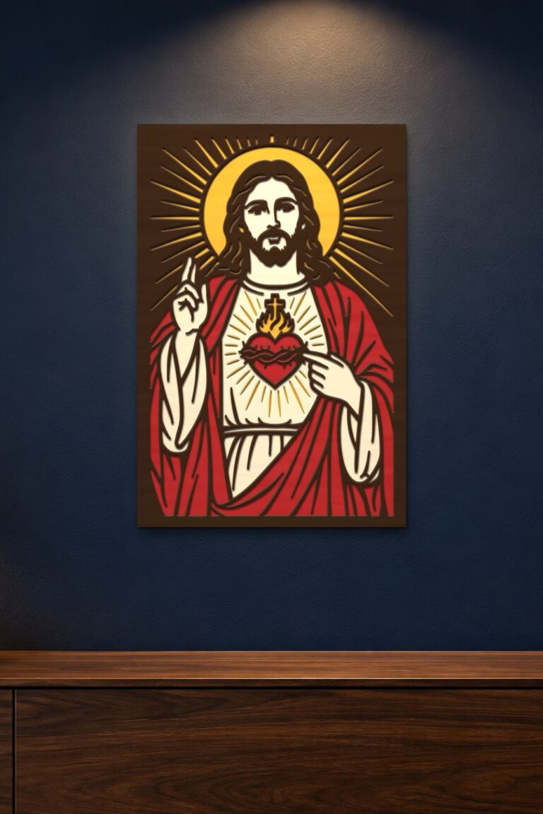 Sacred Heart 4 Layer Multilayer SVG DXF