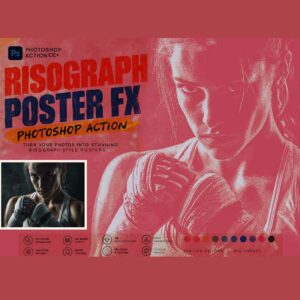 RISOGRAPH POSTER FX — Photoshop Action cover image.