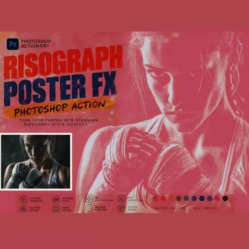 RISOGRAPH POSTER FX ā Photoshop Action cover image.