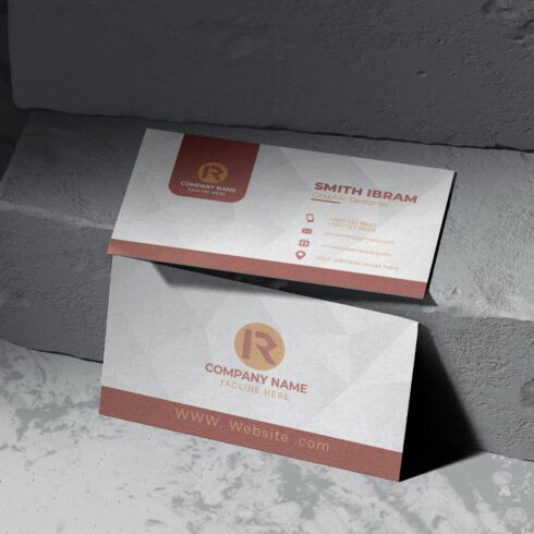Elegant Business Card Template – Modern Geometric Background, Rose & Peach Colors cover image.