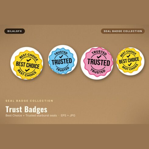 Trust Badge Seals - Best Choice & Trusted Vectors cover image.