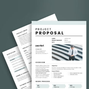 Business Proposal Template: Project Proposal, Case Study Brochure, Company Profile, Annual Report, Marketing Proposal Template (Editable in MS Word, Canva, InDesign, PowerPoint) cover image.