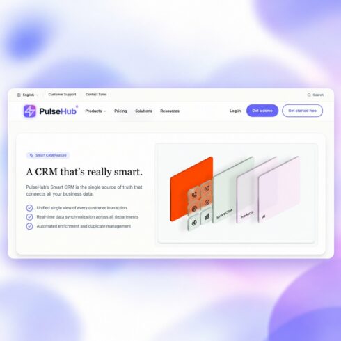 PulseHub – Enterprise CRM & Agentic Customer Platform React Template cover image.