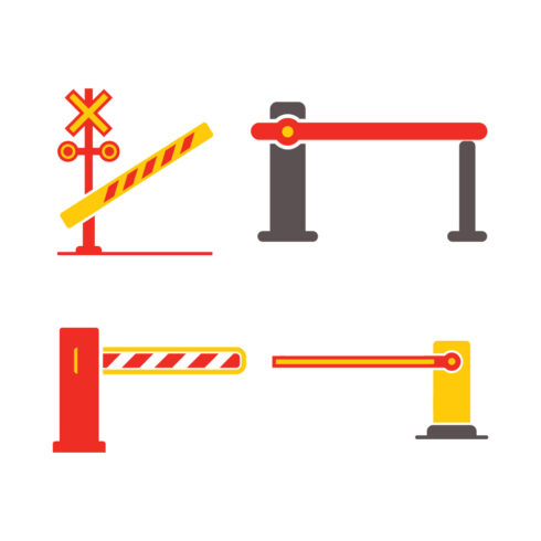 Set of Security Barrier Gate Vectors cover image.