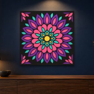 Floral Mandala Multilayer Wall Art – 5 Layer Laser Cut SVG DXF File cover image.