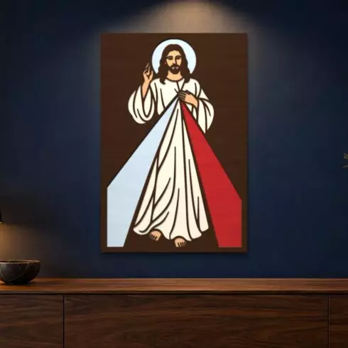 Divine Mercy Multilayer Wall Art – 5 Layer Laser Cut SVG DXF File cover image.