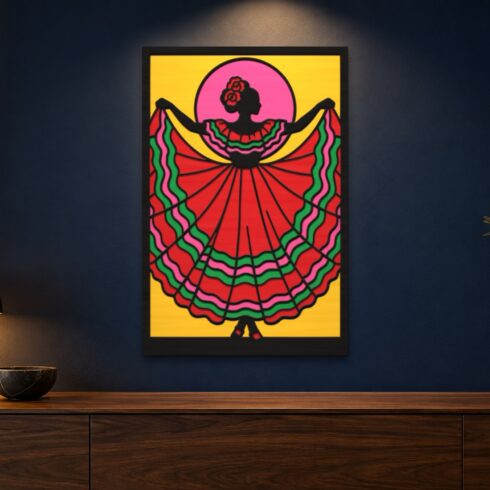 Mexican Folk Dancer Multilayer Wall Art – 5 Layer Laser Cut SVG DXF File cover image.