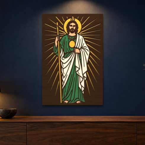 Saint Jude Multilayer Wall Art – 5 Layer Religious Laser Cut SVG DXF File cover image.