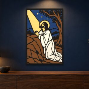 Jesus in Gethsemane Multilayer Wall Art – 5 Layer Laser Cut SVG DXF File cover image.