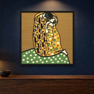 The Kiss Multilayer Wall Art – 5 Layer Klimt Laser Cut SVG DXF File cover image.