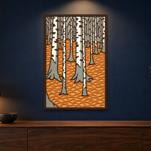 Birch Forest Multilayer Wall Art ā 5 Layer Klimt Laser Cut SVG DXF cover image.