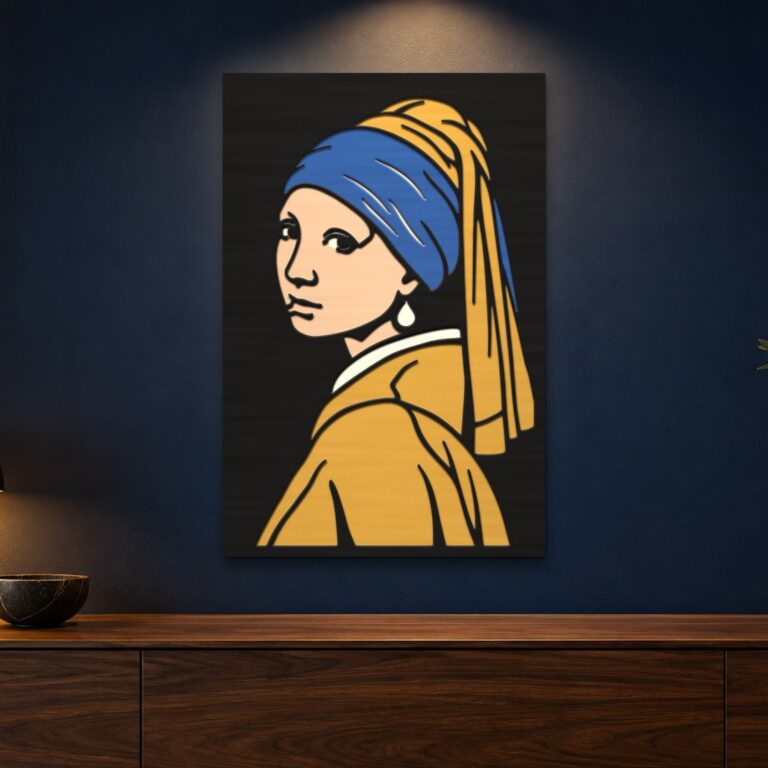 Girl with a Pearl Earring Multilayer Wall Art – 5 Layer Vermeer Laser Cut SVG DXF cover image.