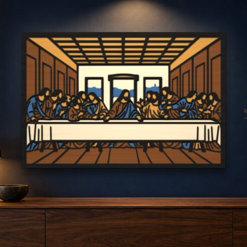 The Last Supper Multilayer Wall Art – 5 Layer Da Vinci Laser Cut SVG DXF File cover image.