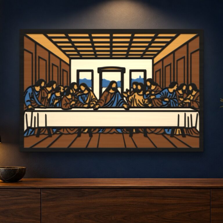 The Last Supper Multilayer Wall Art – 5 Layer Da Vinci Laser Cut SVG DXF File cover image.