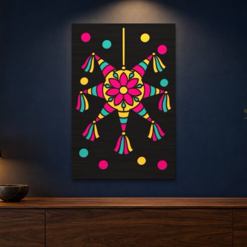 Mexican Star Piñata Multilayer Wall Art – 4 Layer Laser Cut SVG DXF File cover image.