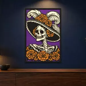La Catrina Multilayer Wall Art – 4 Layer Day of the Dead Laser Cut SVG DXF File cover image.