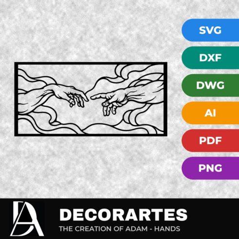 Creation of Adam Hands Flow-Line Wall Art – Michelangelo Laser Cut SVG DXF File cover image.