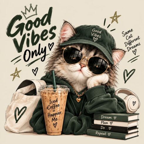 Playful Cat Character T-Shirt Design ā Cute Modern Feline Artwork cover image.