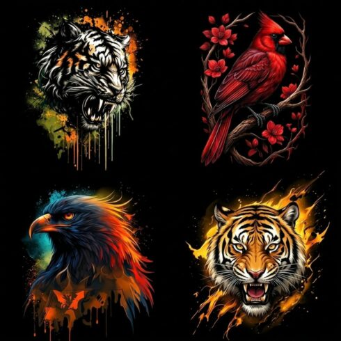 12 Wild Animal Hoodie Designs Bundle – 12 Unique Wildlife T-Shirt & Hoodie Graphics cover image.