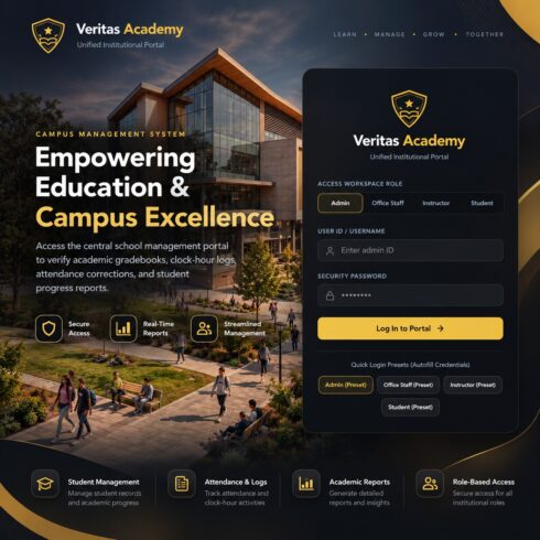 Campus Management System – React 19 School Admin Dashboard & Student Portal UI cover image.