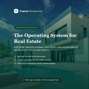 PropertyFlow – Real Estate & Property Management Dashboard cover image.