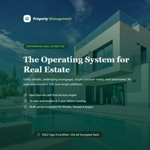 PropertyFlow – Real Estate & Property Management Dashboard cover image.
