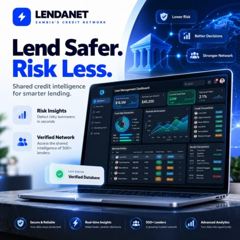 LendaNet – Credit Intelligence & Loan Management Dashboard cover image.