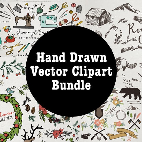 Clipart Bundle. Bestselling Hand Drawn Vector Clipart Bundle main cover.