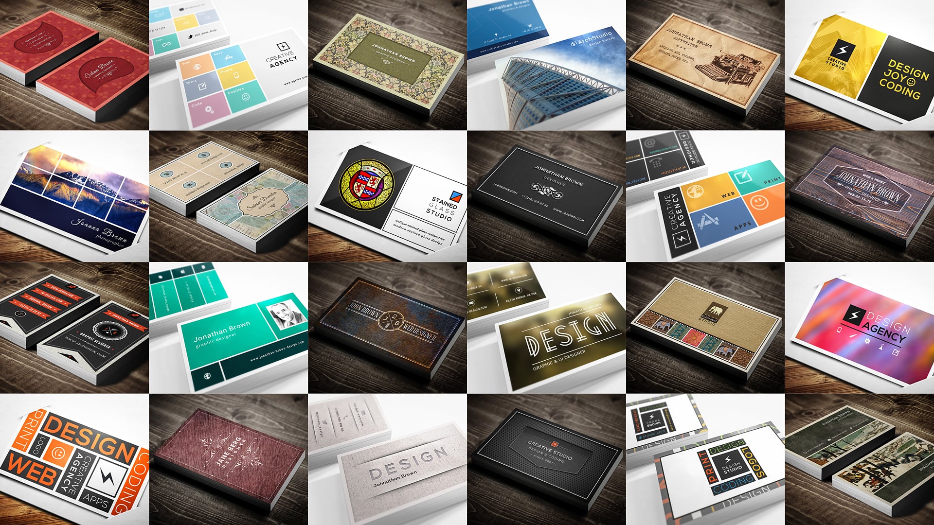 30 Retro and Minimal Business Cards Bundle.