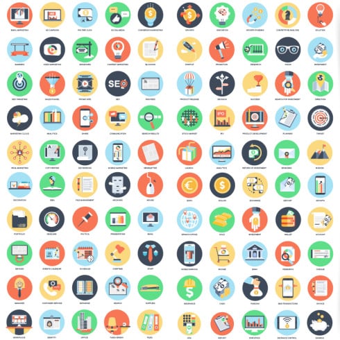 Flat Bundle: 475 Stylish Icons - just $16 - Master Bundles