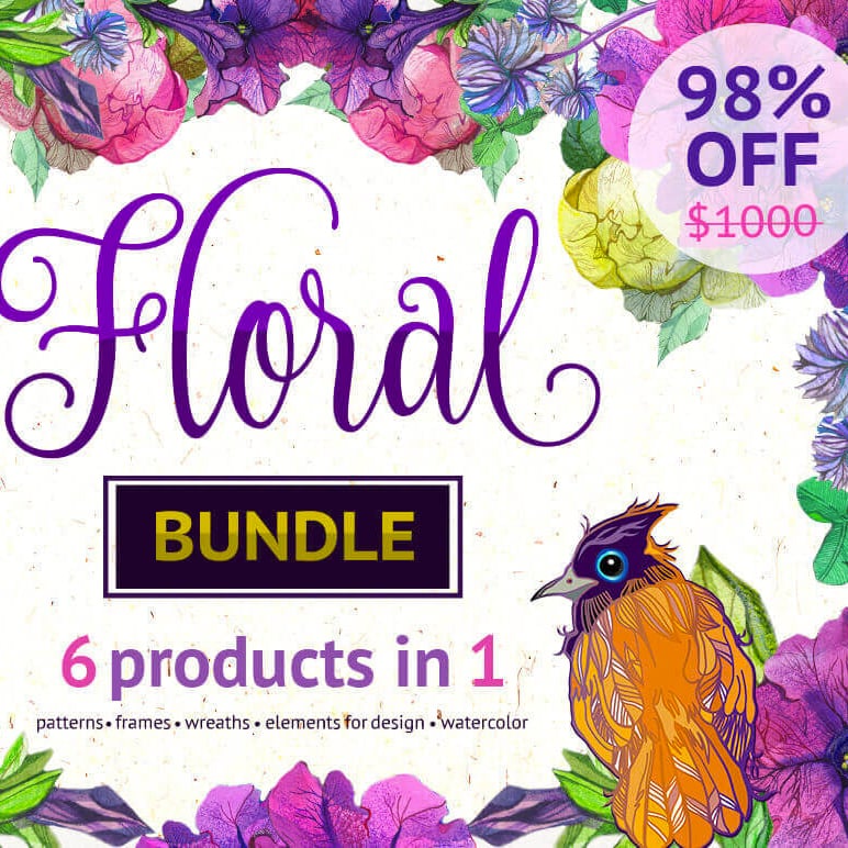 100+ Amazing Floral Patterns and Elements –  only $24