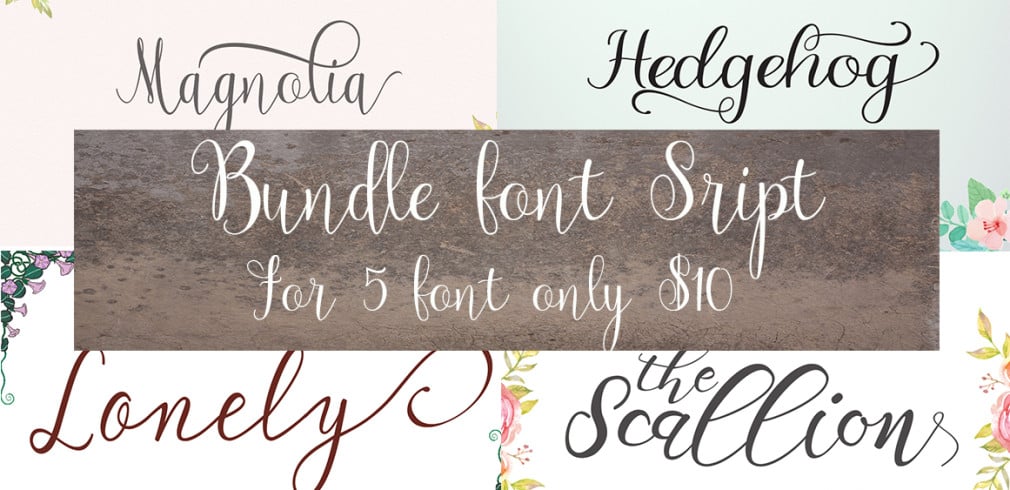 Modern Calligraphy Bundle: 5 Font Scripts only for $10 | Master Bundles