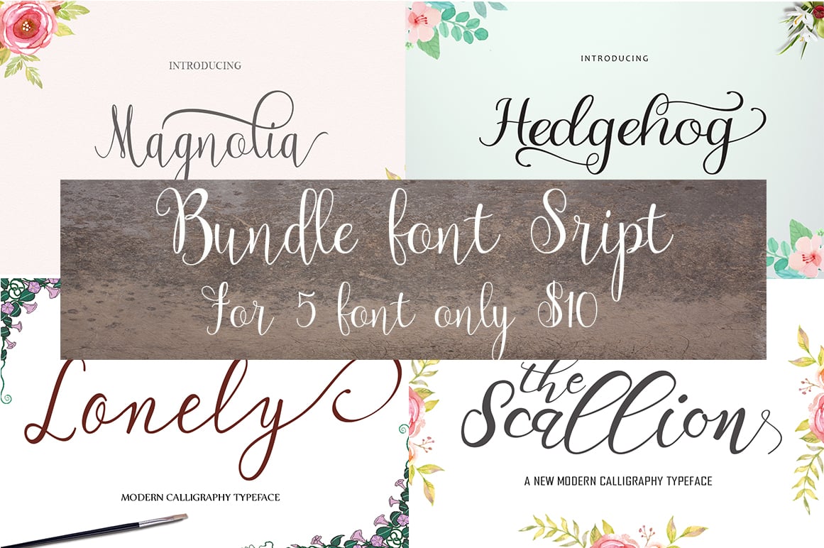 Modern Calligraphy Bundle: 5 Font Scripts - MasterBundles