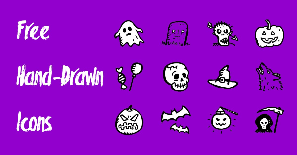 Spooky Icons Free — Hand-Drawn Halloween Icons