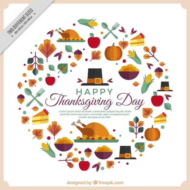 Happy thanksgiving with geometric elements 