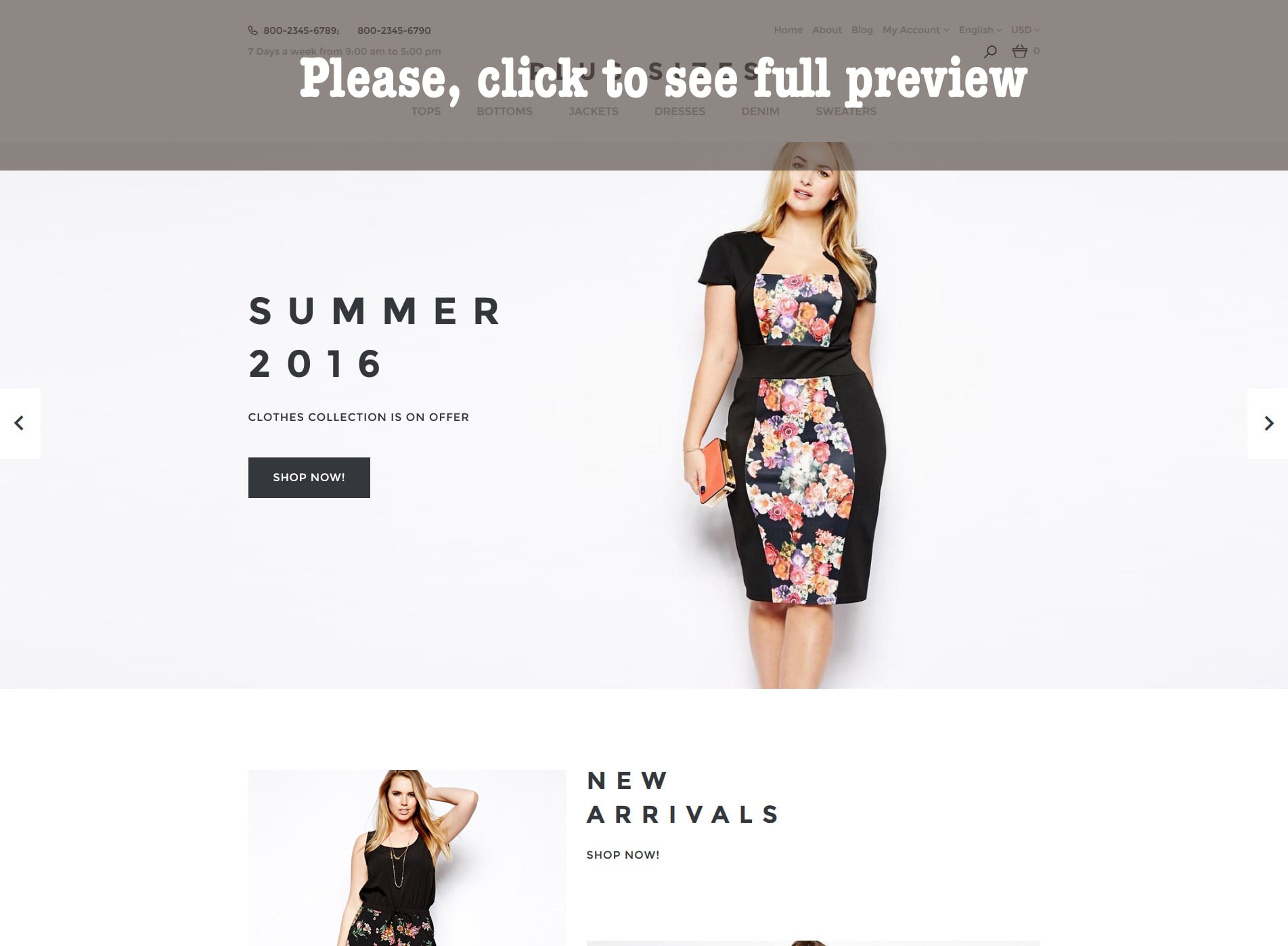 Plus Sizes OpenCart Template