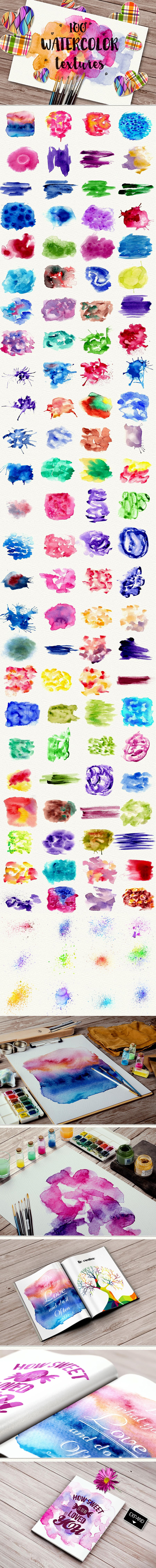 Watercolor stamp Brushes and Splashes