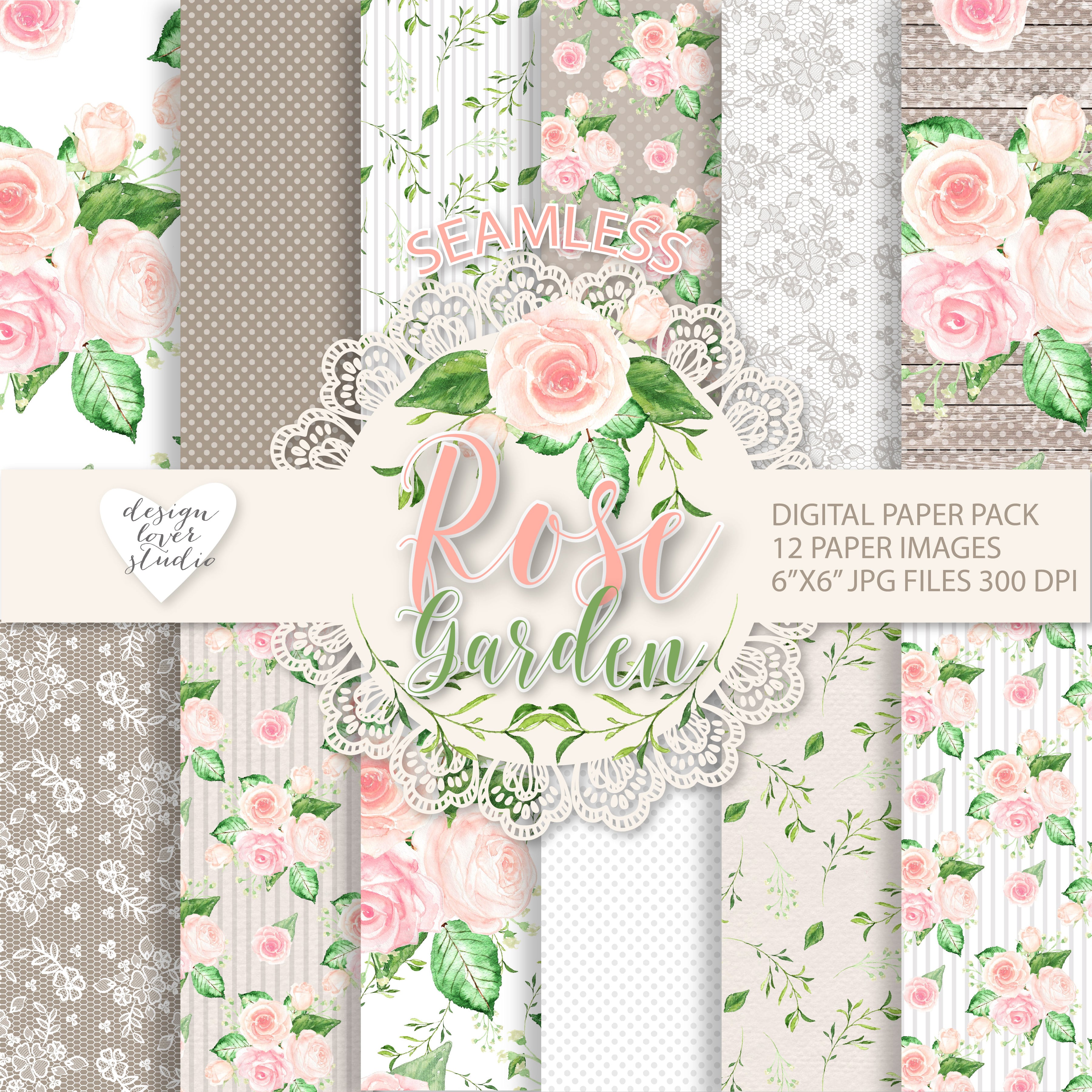 Watercolor Rose: 2 Packs of Seamless Patterns with 71% OFF