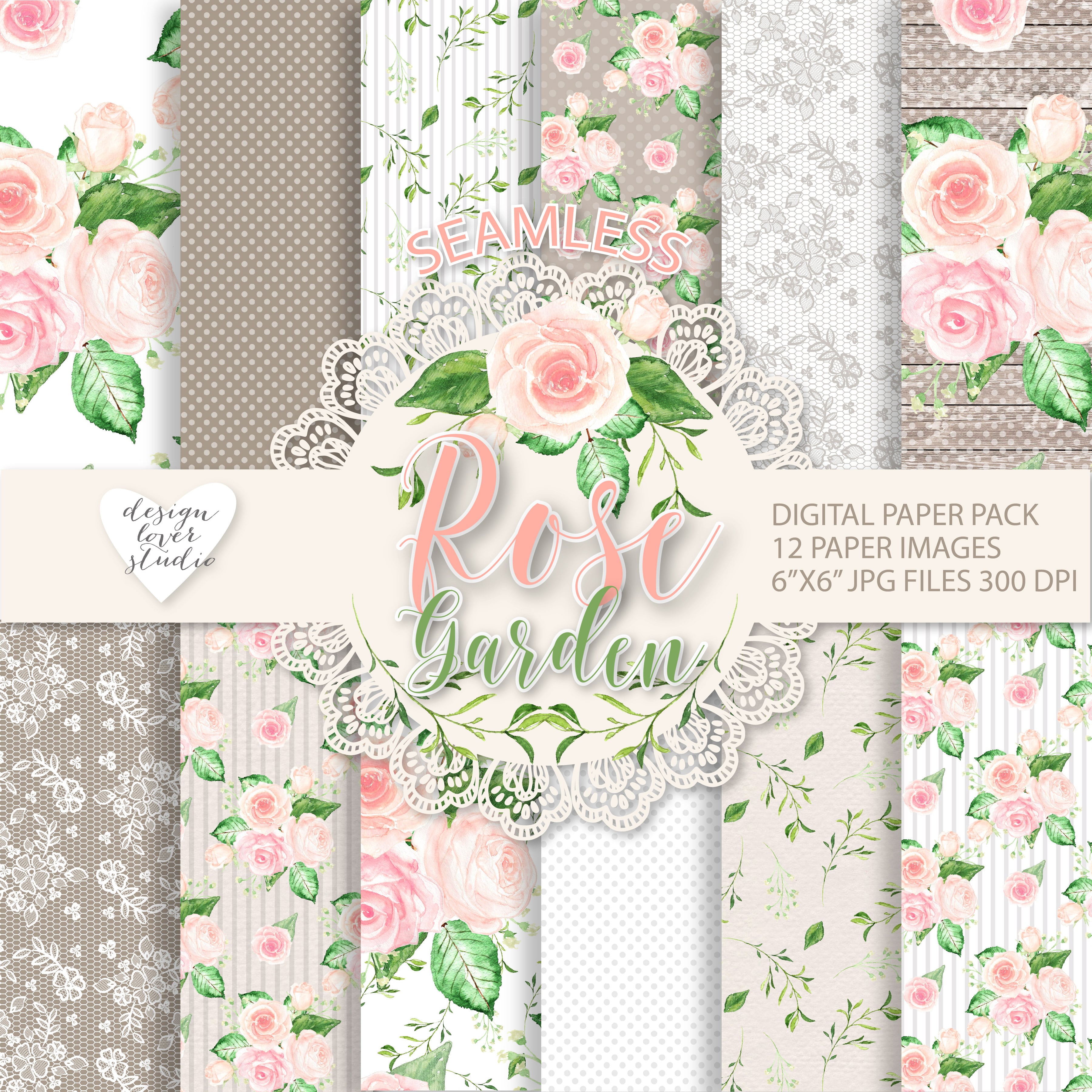 Download Watercolor Rose 2 Packs Of Seamless Patterns With 71 Off Master Bundles