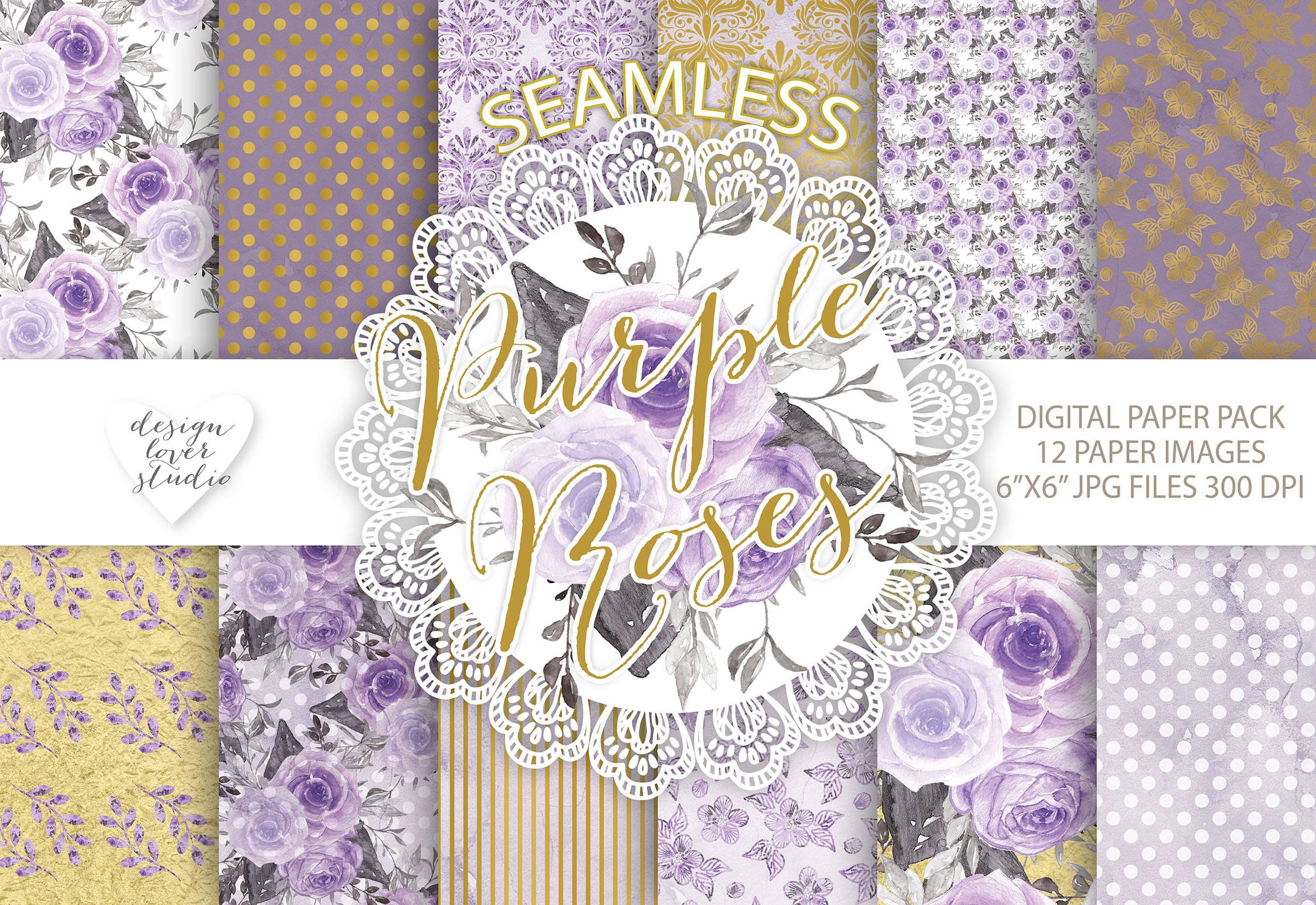 Watercolor Rose: 2 Packs of Seamless Patterns with 71% OFF