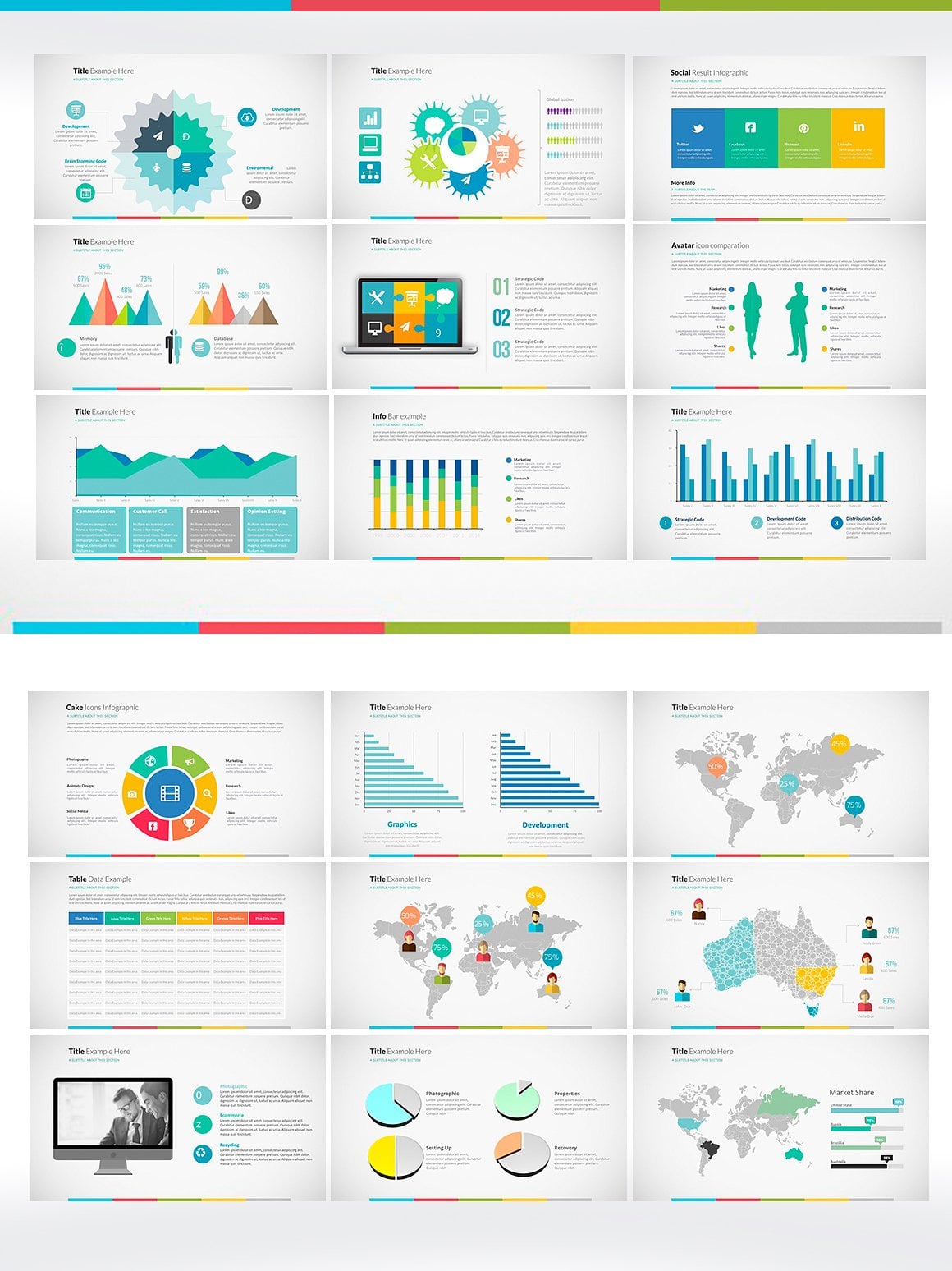 Colorful contemporary infographics.