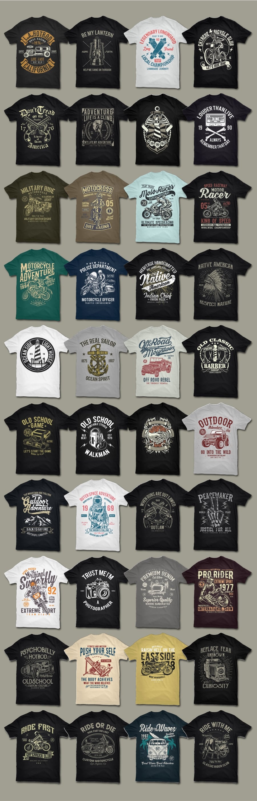 T-shirts with high quality craft images.