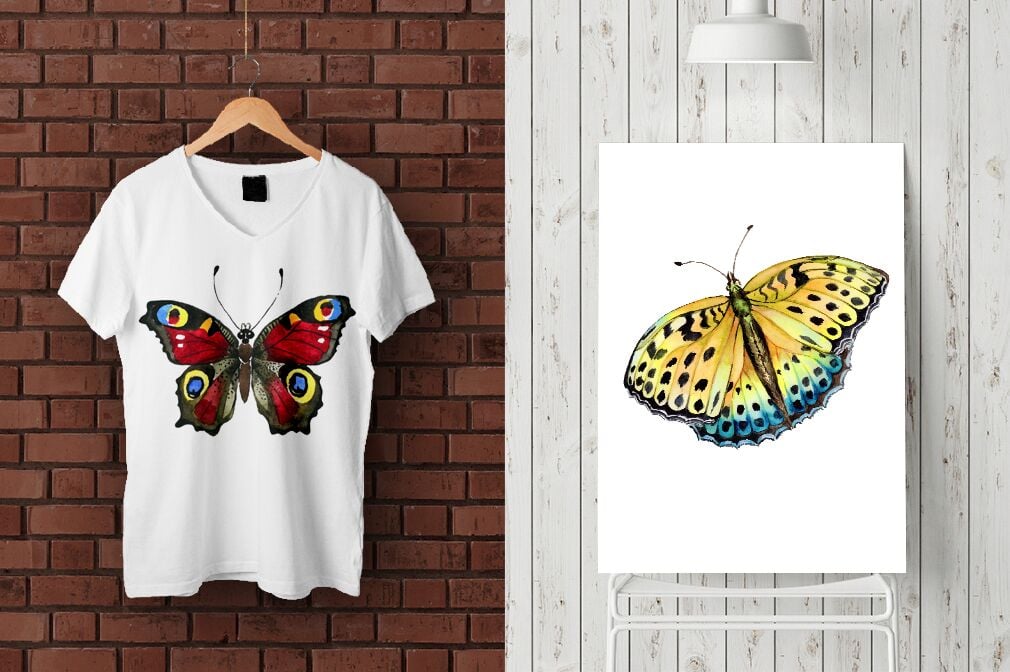 19 Watercolor Butterflies in Vector Format