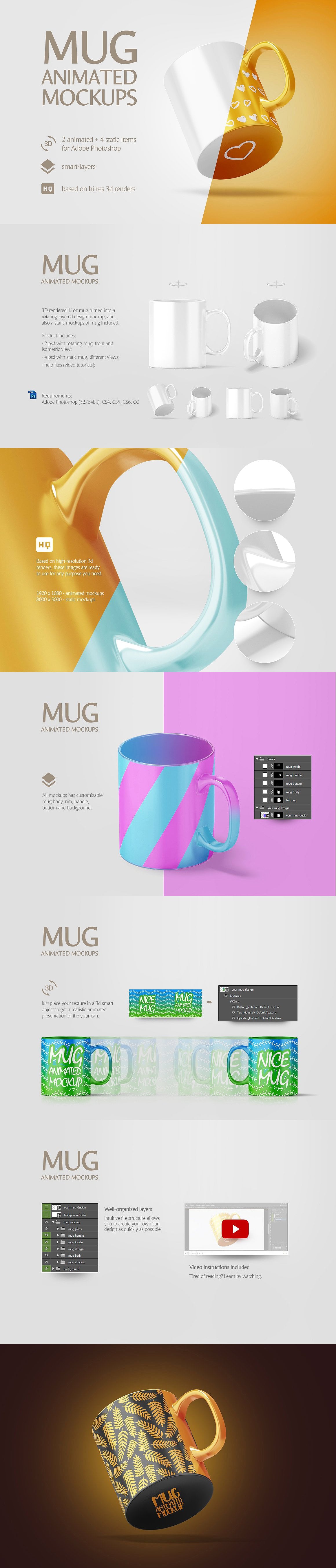 Mug Animated Mockups Bundle