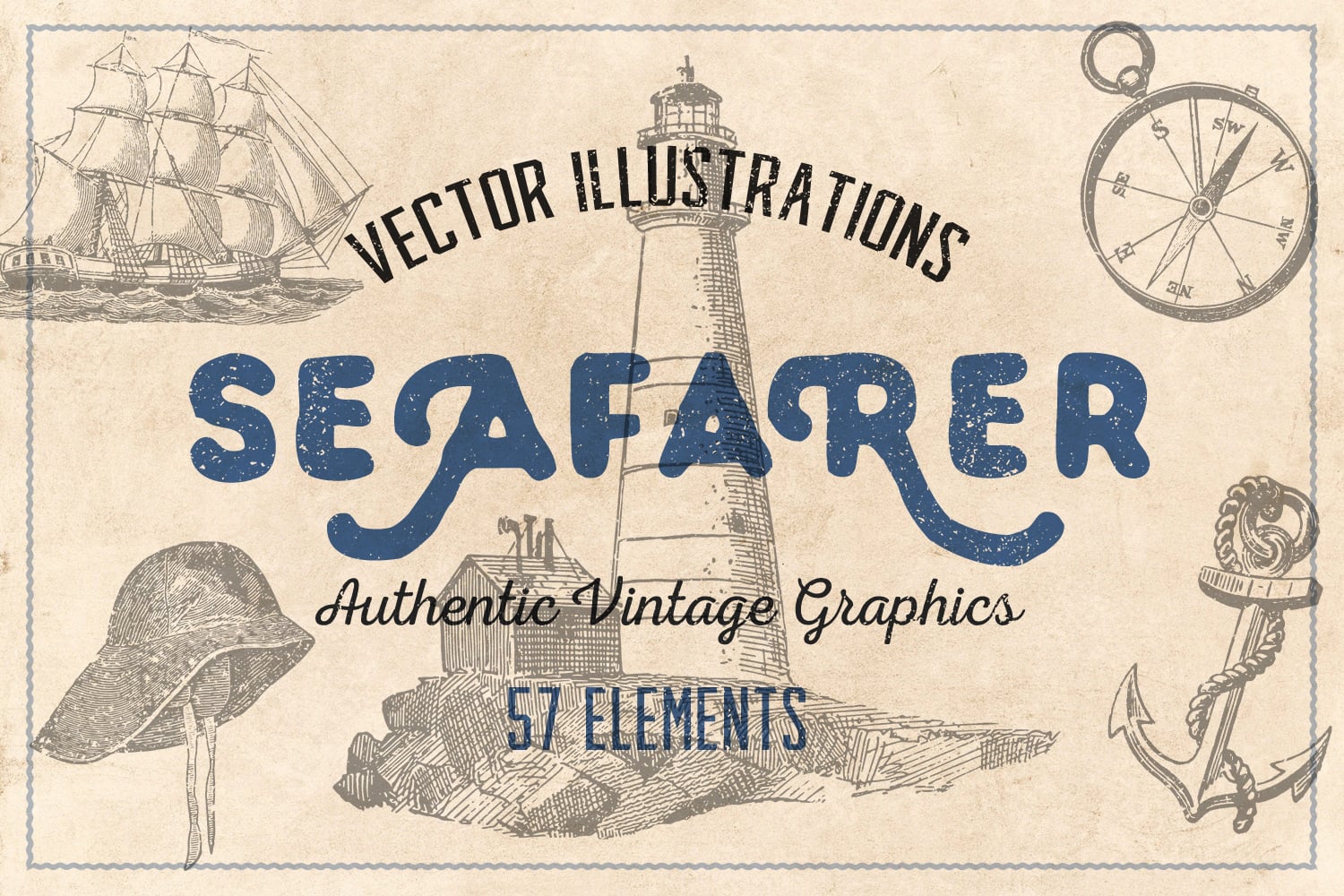 150 Vintage Hunting & Fishing Vectors By Brigantine Designs