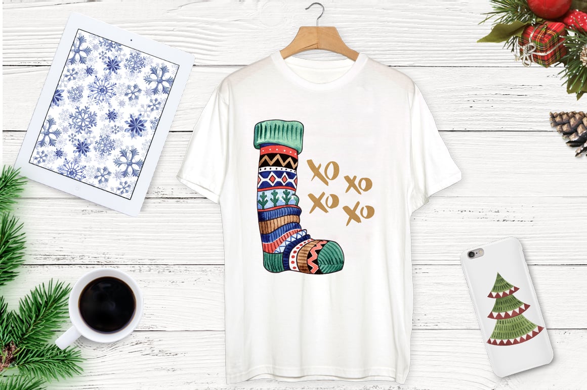 White t-shirt with creative and stylish graphic.