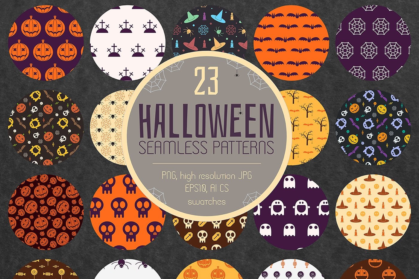 23 Halloween Patterns - Extended License