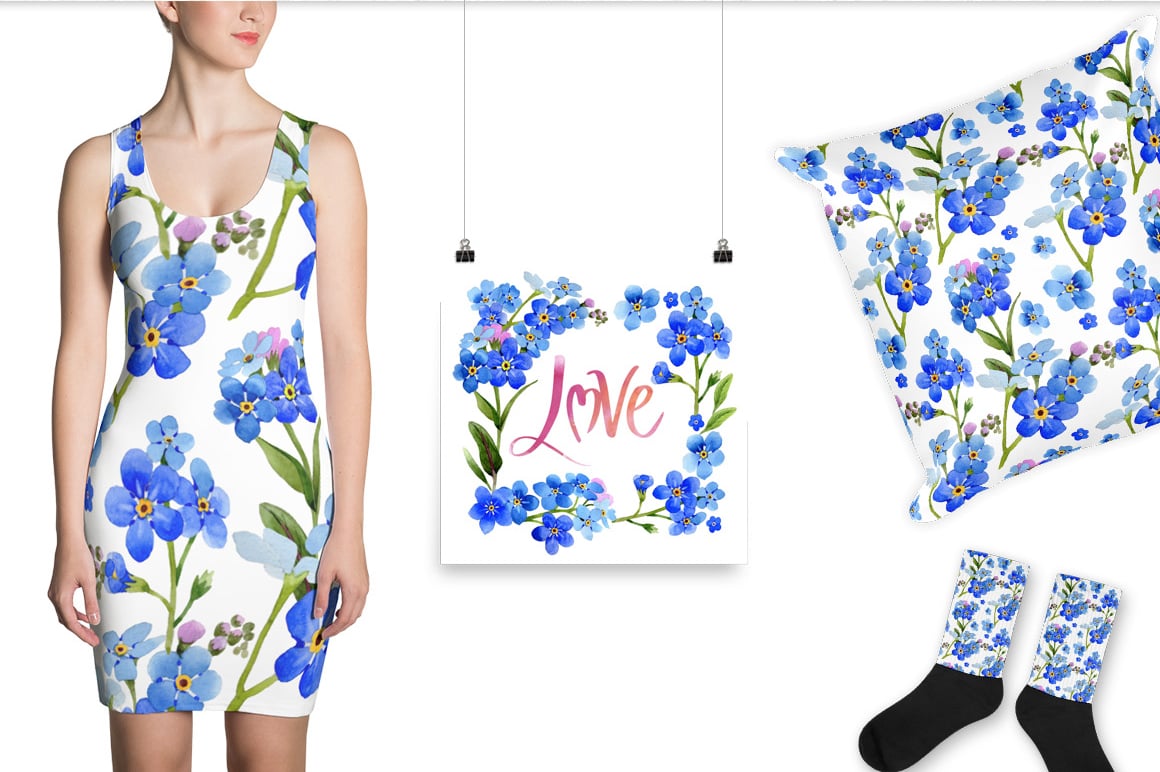 Blue flowers for your clothes.