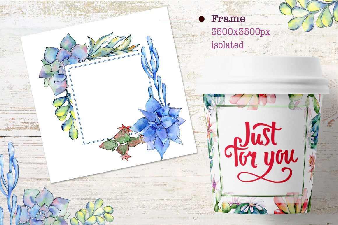 Very delicate and neat postcard, framed with a floral frame.